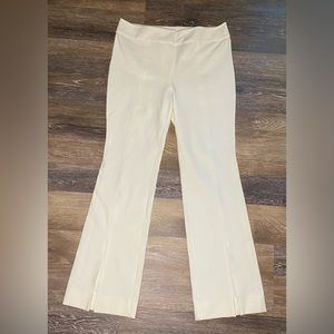 NWOT DEREK LAM 10 CROSBY MAEVE SLIT HEM FLARE PANTS SIZE 14 IN PALE CREAM
